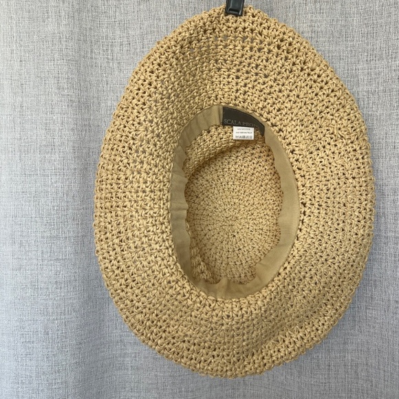 Scala Pronto Hat Wide Brim Sun Beach One Size Crochet Straw - Picture 6 of 7